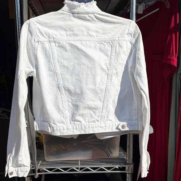 Women's White Denim Jacket - Picture 4 of 4